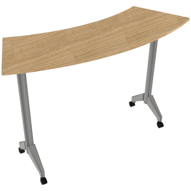 Modern Pirouette Curved Office Table with Wheels