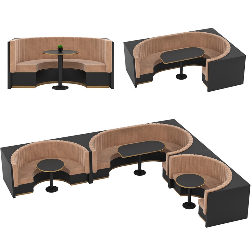 Modern Restaurant Corner Sofa Booth Seating Design