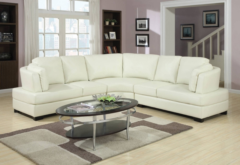 Modern White Oval Sectional Sofa Living Room