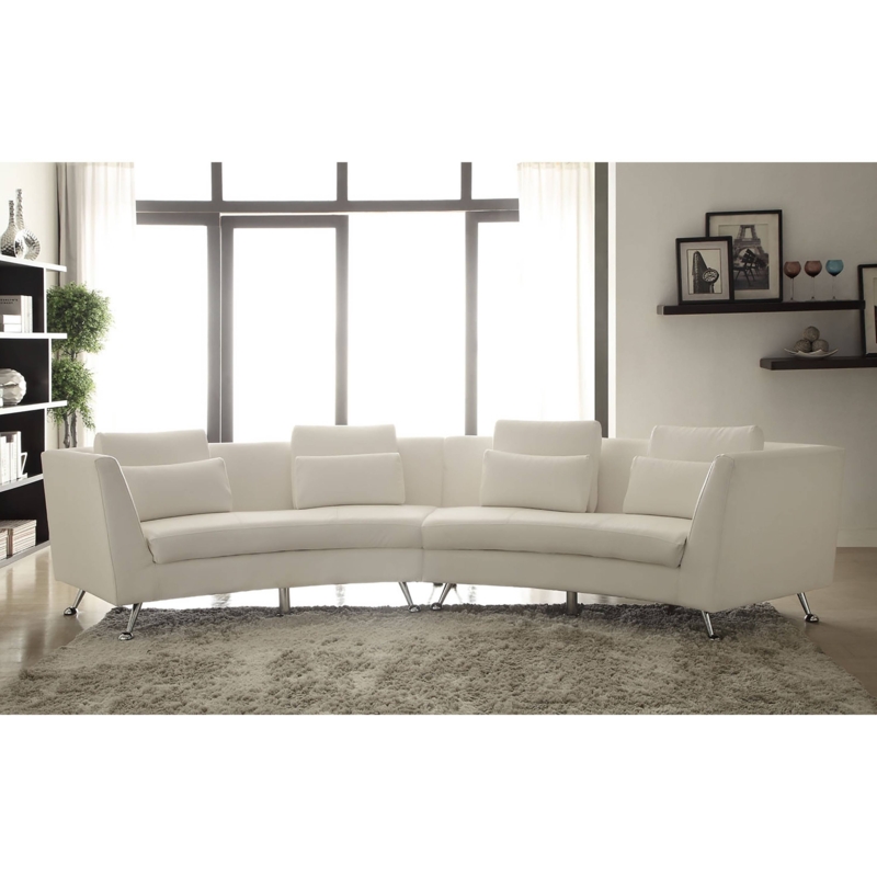 Modern White Oval Sofa in Bright Living Room