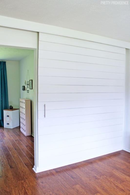 Modern White Sliding Barn Door Room Divider