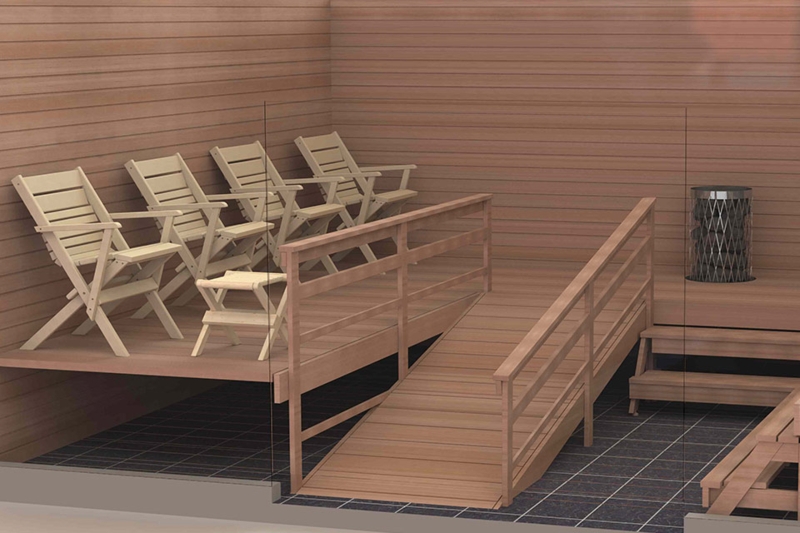 Modern Wooden Sauna Chairs and Loungers Design