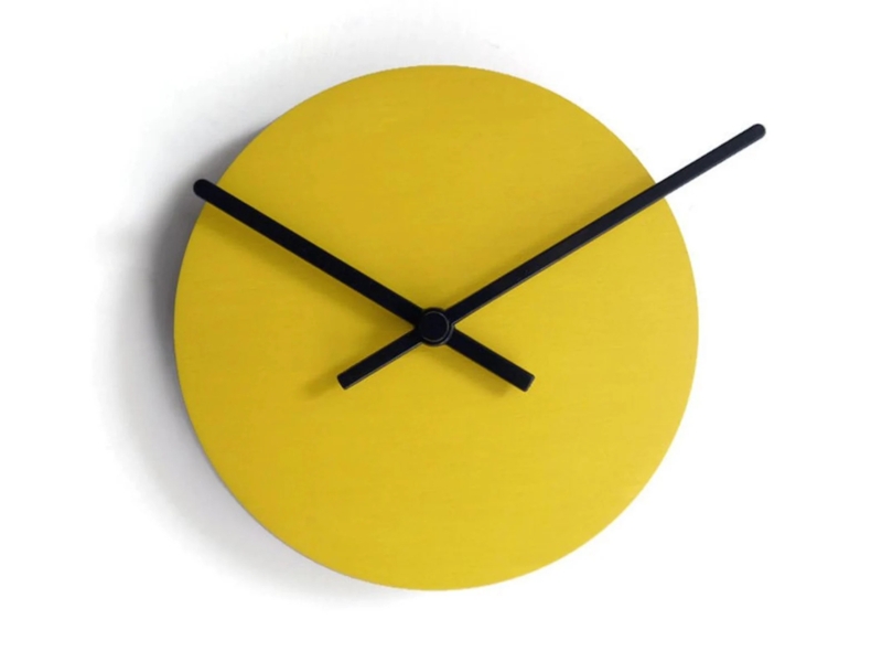 Modern Yellow Minimalist Wall Clock Design