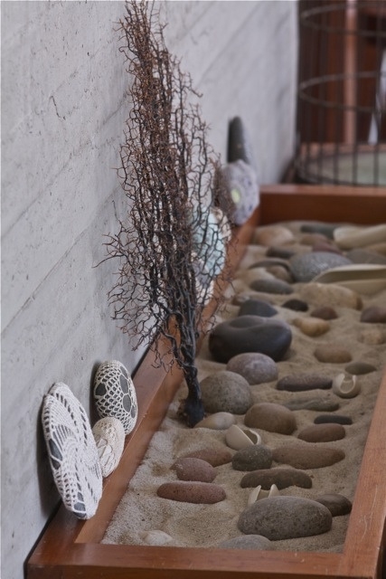 Natural Rock and Sand Display for Home Decor