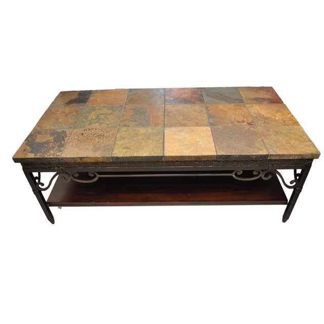 Natural Slate Tile Coffee Table | Chairish