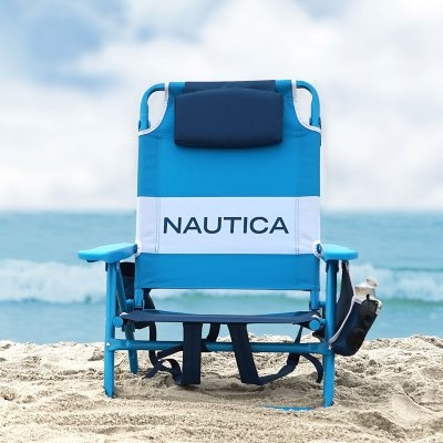 Nautica Blue Tonal Beach Chair Set for Relaxation