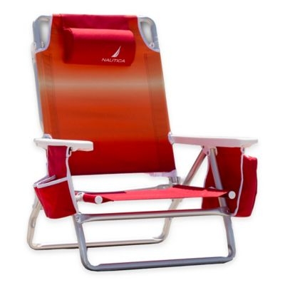 Nautica Orange Ombre 5-Position Beach Chair