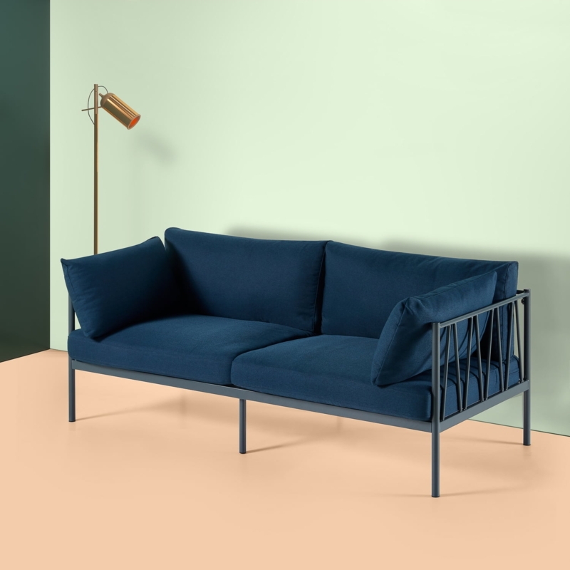 Navy Blue ZINUS Amanda Sofa with Metal Frame