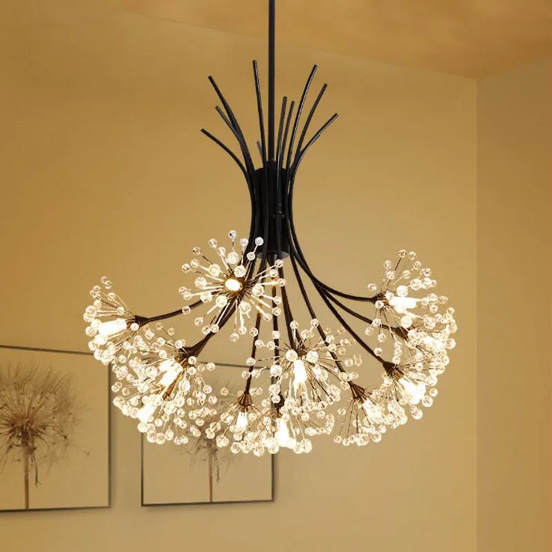 Nordic modern minimalist dandelion chandeliers creative led art living ...
