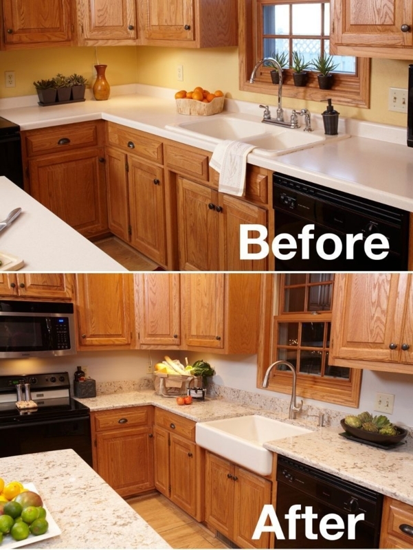 Oak Kitchen Cabinets with Granite Countertops Upgrade