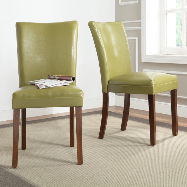 Olive Green Upholstered Contemporary Dining Chairs
