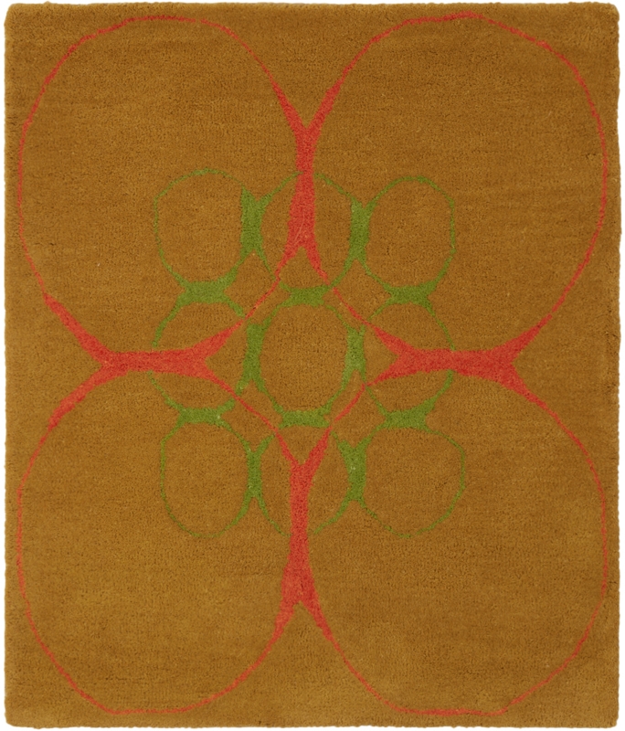 Orange and Green Geometric Stone Rug by MAKI RUGS