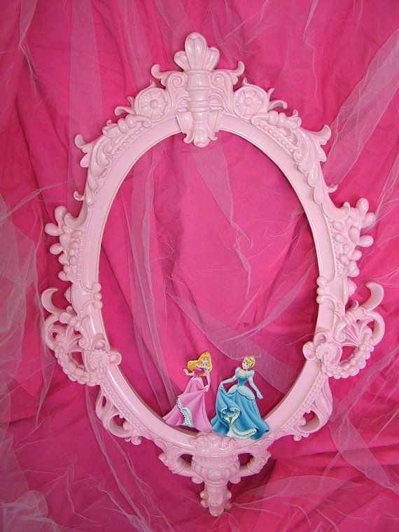 Ornate Pink Princess Mirror for Girls' Rooms