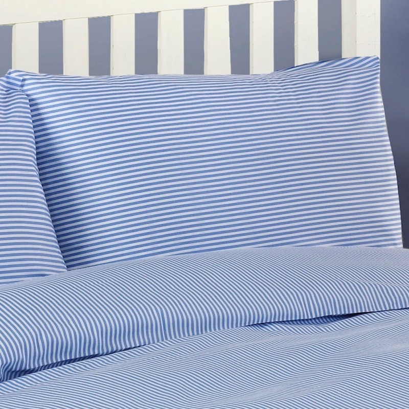 Oxford Stripe Blue and White Pinstripe Bedding Set