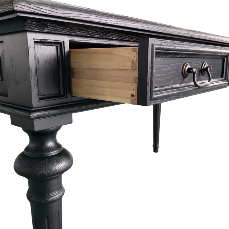 Phillip Scott Black Oak Desk with Classic Drawer