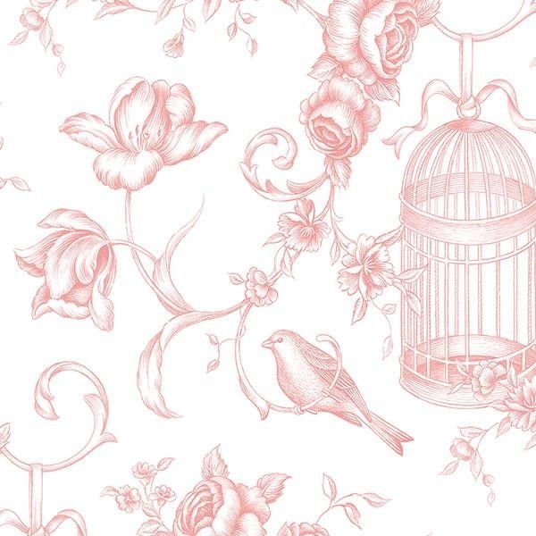 Pink toile wallpaper | Toile wallpaper, Floral wallpaper, Floral toile