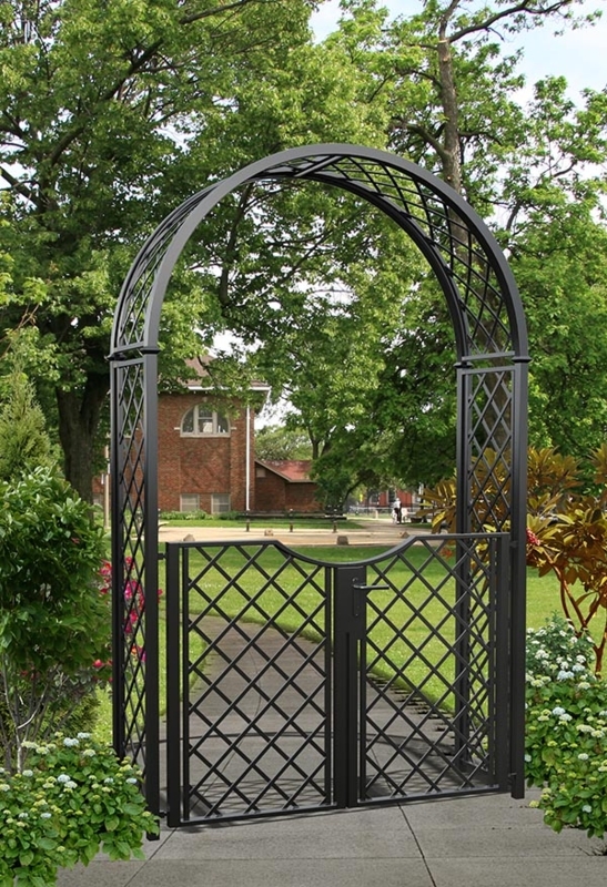 Portofino Steel Garden Arch with Gate Entrance