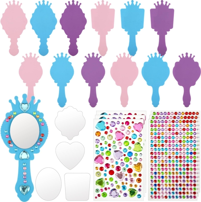 Princess Foam Mirror Kits with Decorative Gems