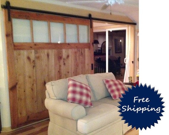 Reclaimed Oak Barnwood Sliding Room Divider Door