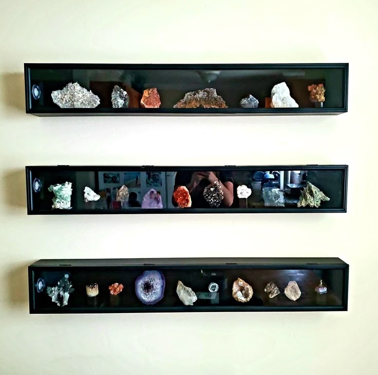 Rock and Crystal Display Cases for Home Decor