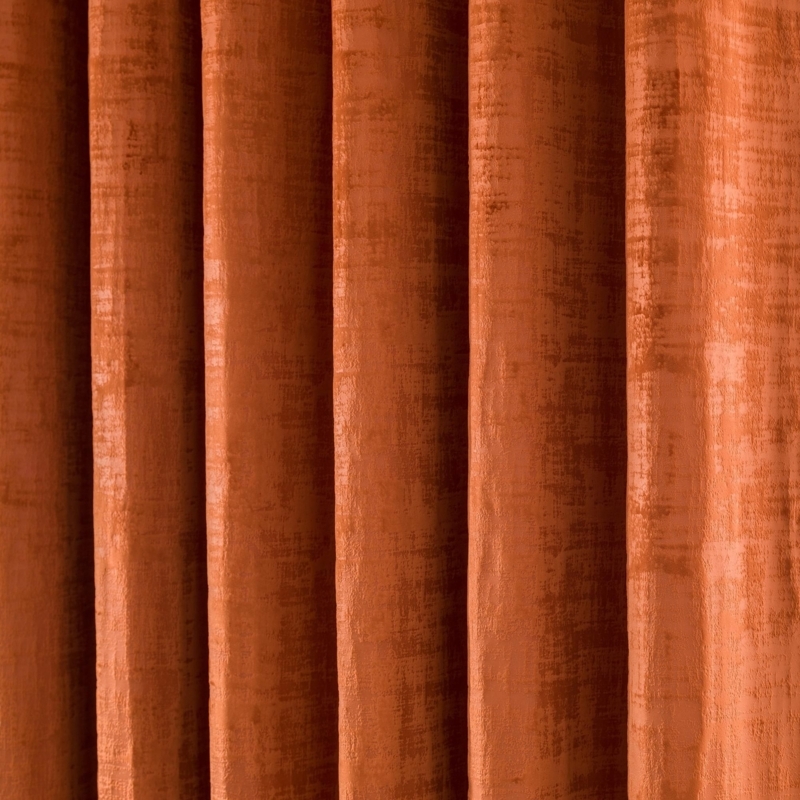 Ruben Rust Velour Velvet Textured Curtains