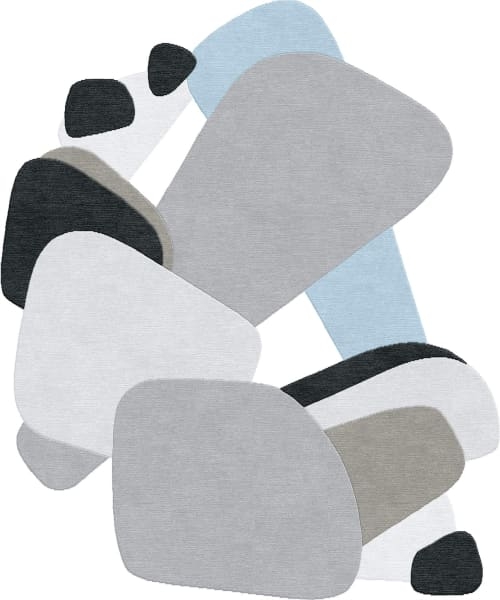 Rug Composition XXI hand-knotted unusual asymmetric shape by Atelier ...