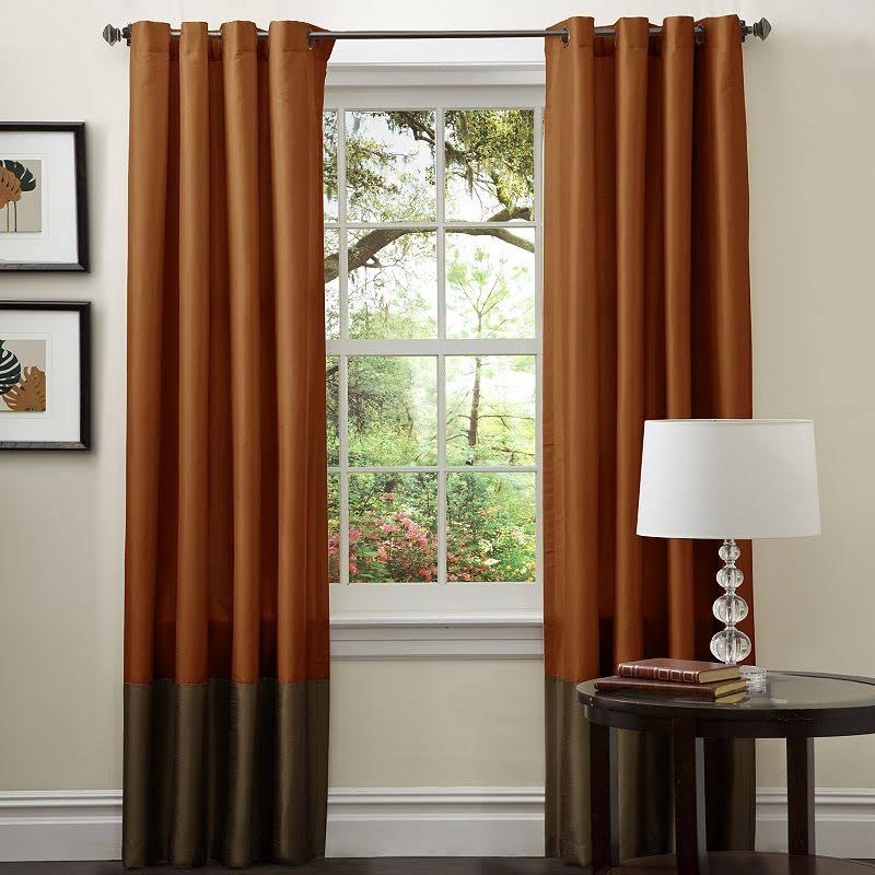 Rust-Colored Autumn Curtains for Cozy Living Room