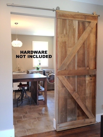 Rustic British Brace Barn Door Room Divider