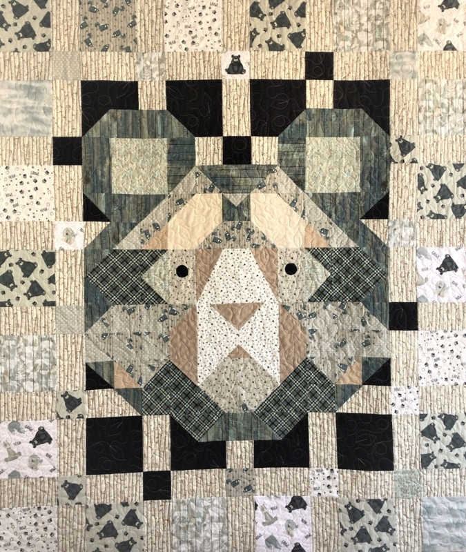 Rustic Geometric Bear Quilt for Cozy Interiors