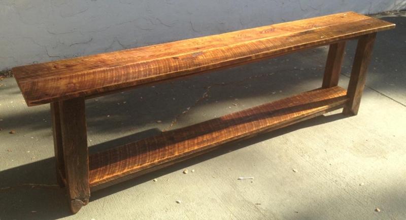 Rustic Long Narrow Wooden Coffee Table Design
