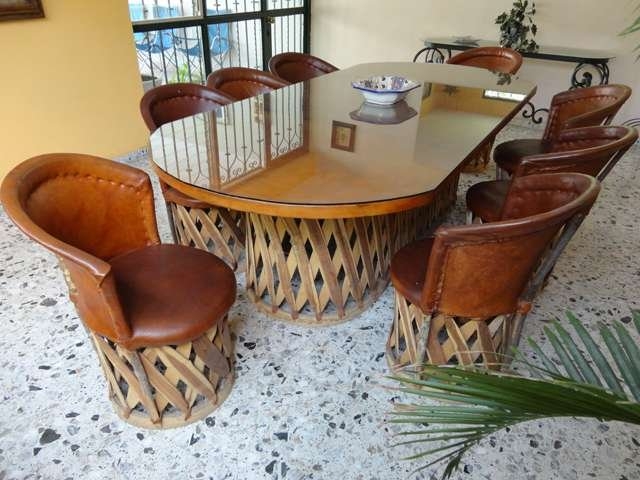 Rustic Mexican Equipales Patio Dining Set