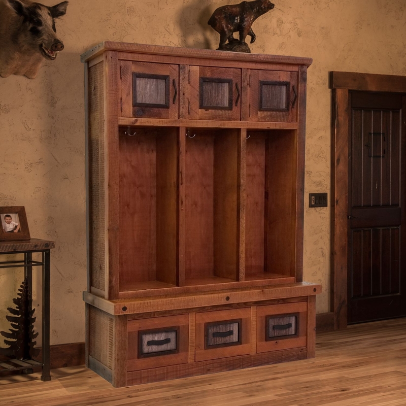 Rustic Reclaimed Barnwood Entry Locker Unit