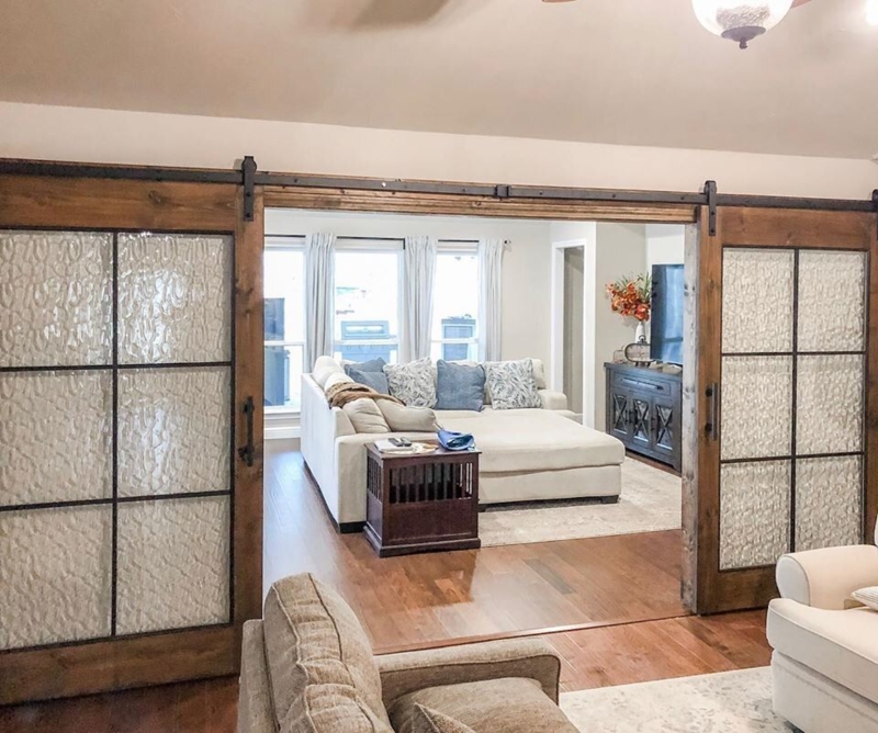 Rustic Stained Glass Barn Sliding Doors