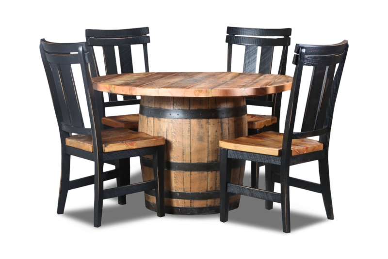 Rustic Whiskey Barrel Pub Table with Chairs