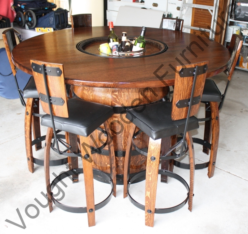 Rustic Wine Barrel Table and Chair Set