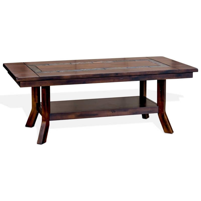 Rustic Wooden Coffee Table with Natural Finish