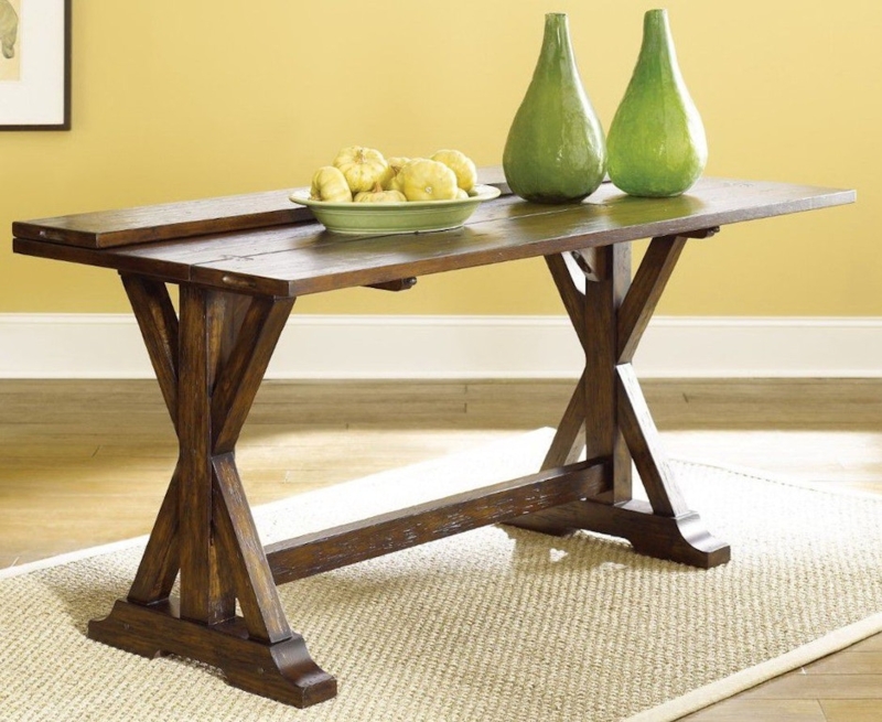 Rustic Wooden Flip Top Console Table Design