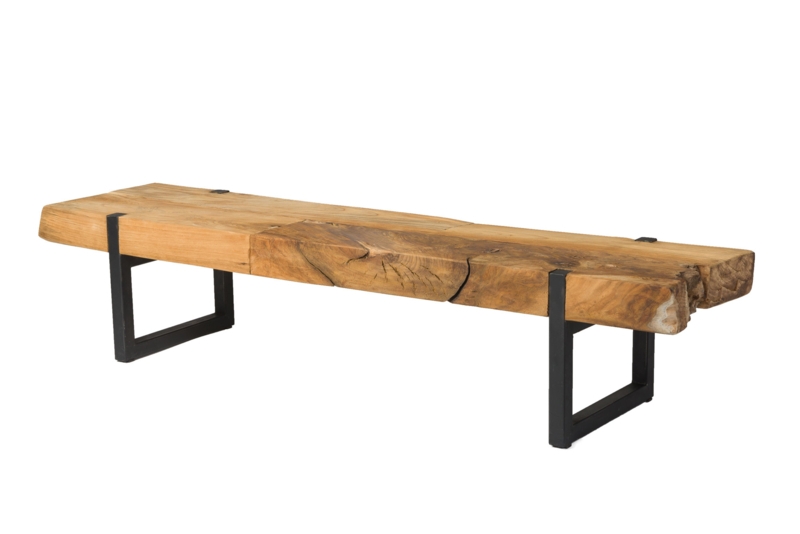 Rustic Wooden Long Narrow Coffee Table Design