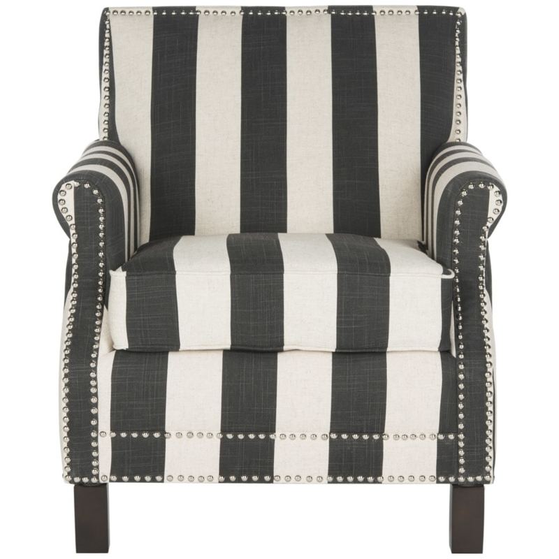 Safavieh Easton Black and White Stripe Accent Chair