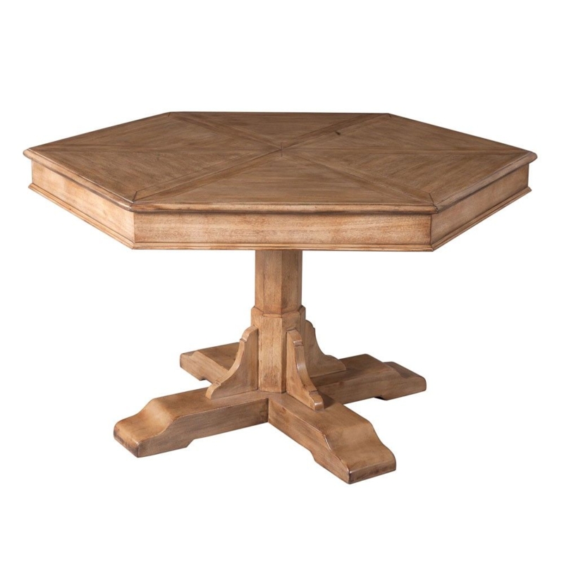 Sarreid Large Hexagonal Wooden Dining Table