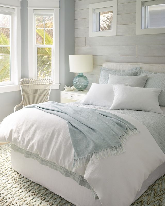 Serene Coastal Bedroom with Light Blue Accents