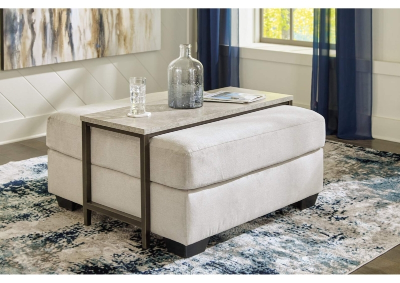 Shybourne Ottoman Table with Metal Frame Top