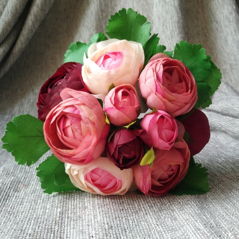 Silk Peony and Camellia Artificial Flower Bouquet
