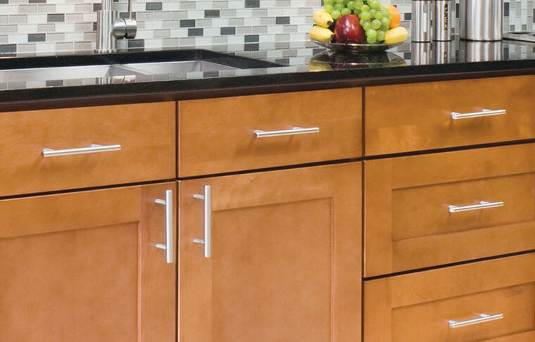 Silver Hardware for Oak Kitchen Cabinets