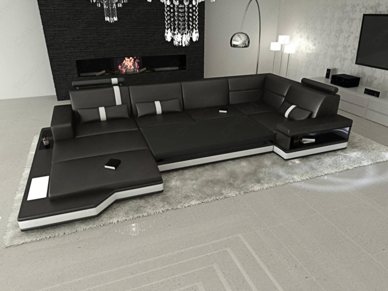 Sleek Modern Black Futuristic Sectional Sofa
