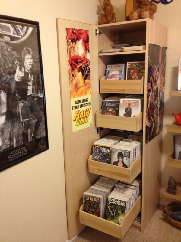 Smart Vertical Storage Cabinet for Comic Books