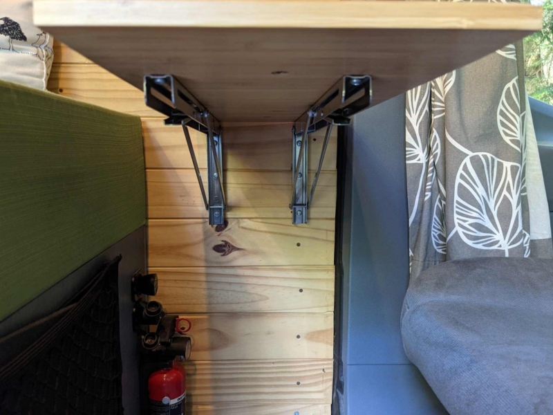 Space-Saving Folding Table for Camper Van Interior