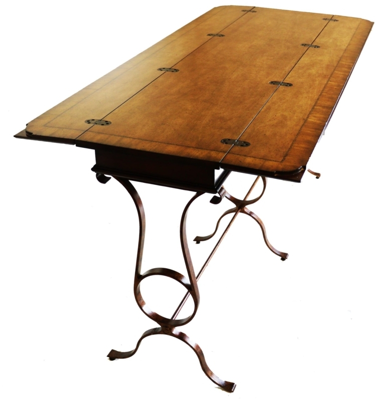 Stanley Furniture Flip Top Console Table with Metal Legs