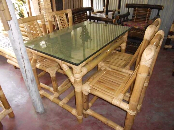 Stylish Bamboo Dining Table and Chair Set