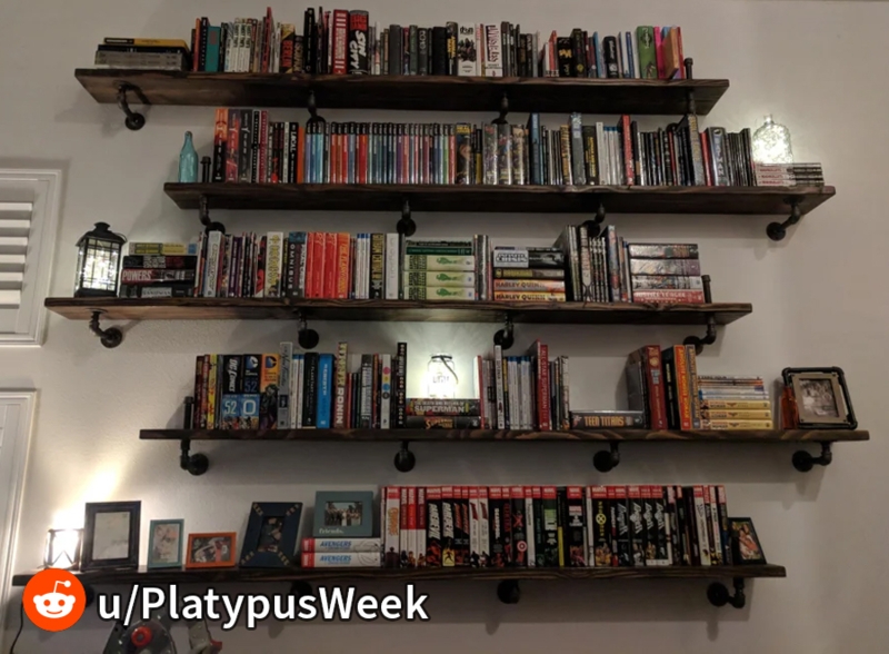 Stylish Wall-Mounted Comic Book Storage Shelves